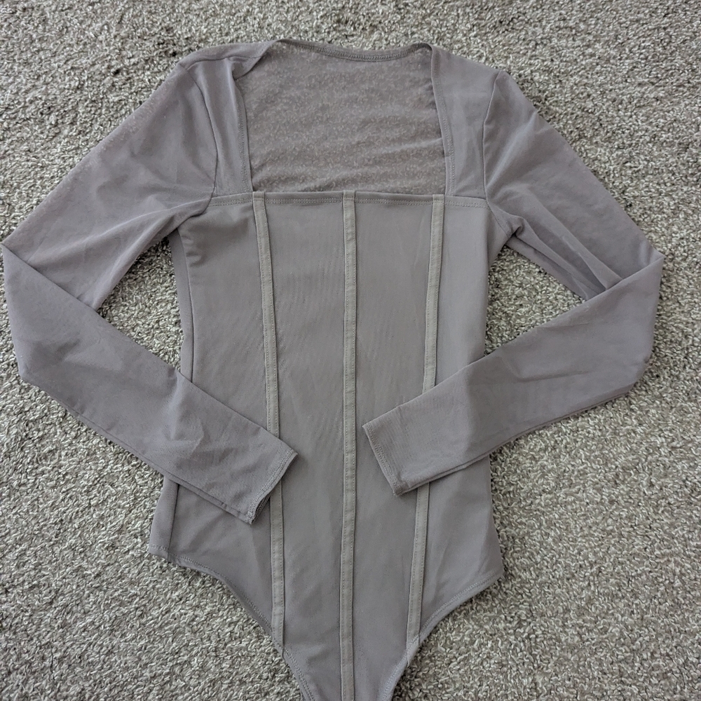 Lavender Abercrombie Mesh Bodysuit